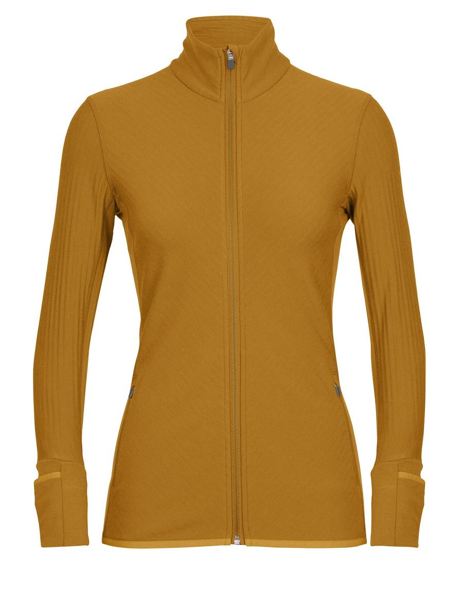 Women's Icebreaker RealFleece™ Merino Descender Long Sleeve Zip Jackets Clove | CA 1300HAPK